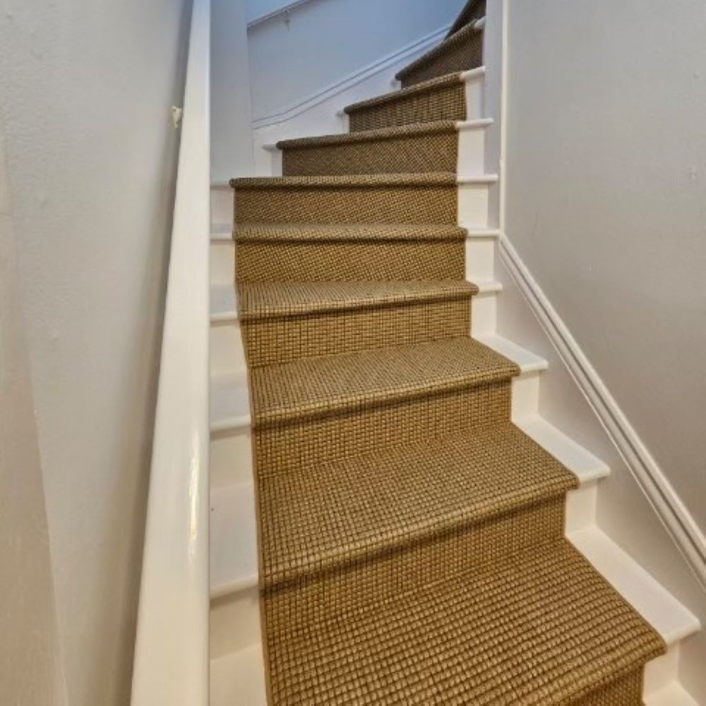 Tan custom stair runners